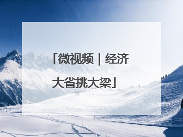 微视频｜经济大省挑大梁